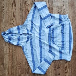 (M) Puma Oversized Lightweight Striped Sweatshirt Athleisure Running Streetwear